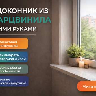 Изображение Подоконник из кварцвинила своими руками