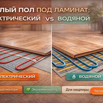 Изображение Тёплый пол под ламинат: какой лучше выбрать — плёночный, кабельн