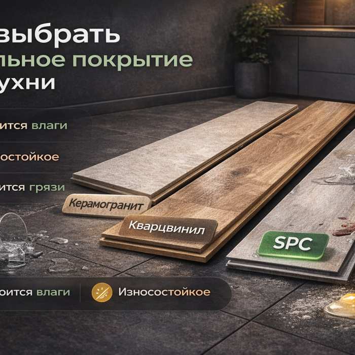 Как выбрать напольное покрытие для кухни