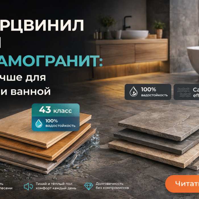 Кварцвинил или керамогранит: что лучше для кухни и ванной