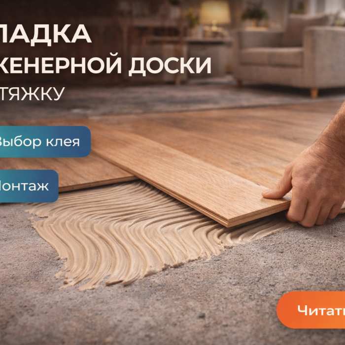 Укладка инженерной доски на стяжку