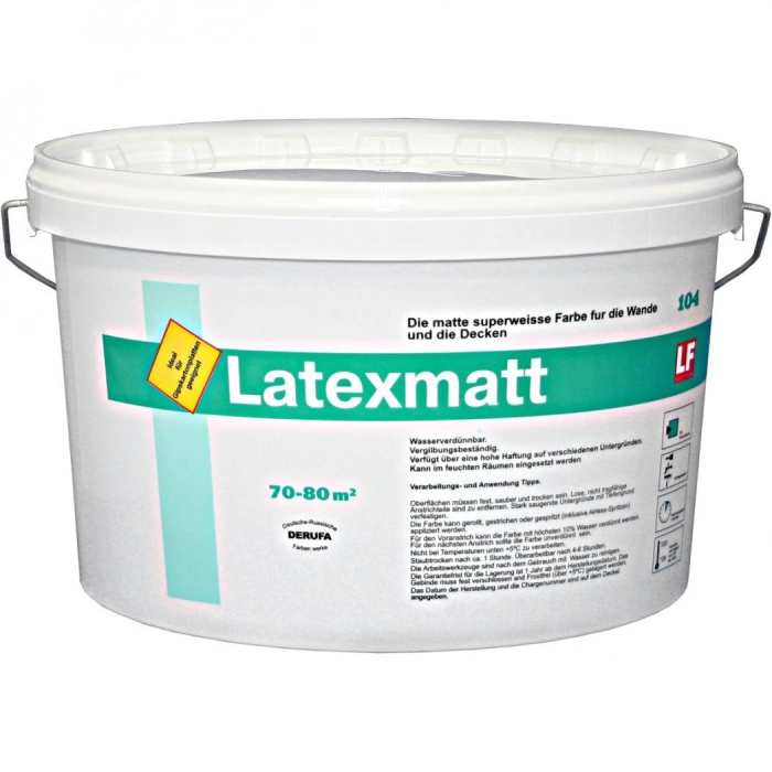 Изображение Краска Derufa Latexmatt для помещений с высокой влажностью 14 л