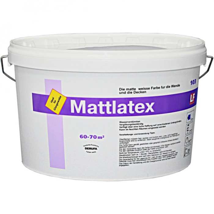 Изображение Краска Derufa Mattlatex для помещений с высокой влажностью 14 л