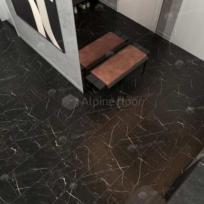 Каменно-полимерная плитка SPC Alpine Floor Stone Mineral Core ECO 4-27 Неро №4