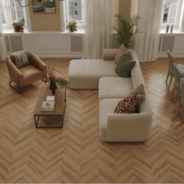 Каменно-полимерна SPC плитка Tulesna Art Chevron Mare 1011-3 №4