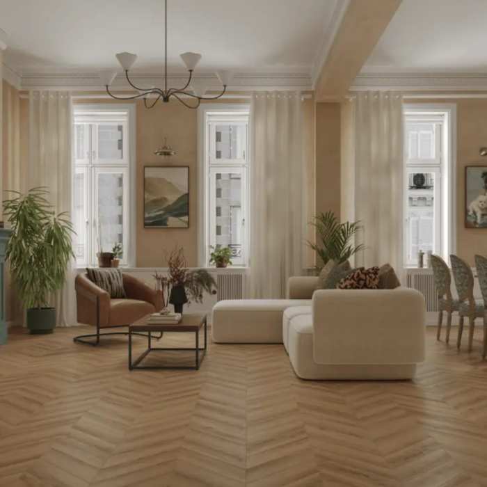 Каменно-полимерна SPC плитка Tulesna Art Chevron Mare 1011-3