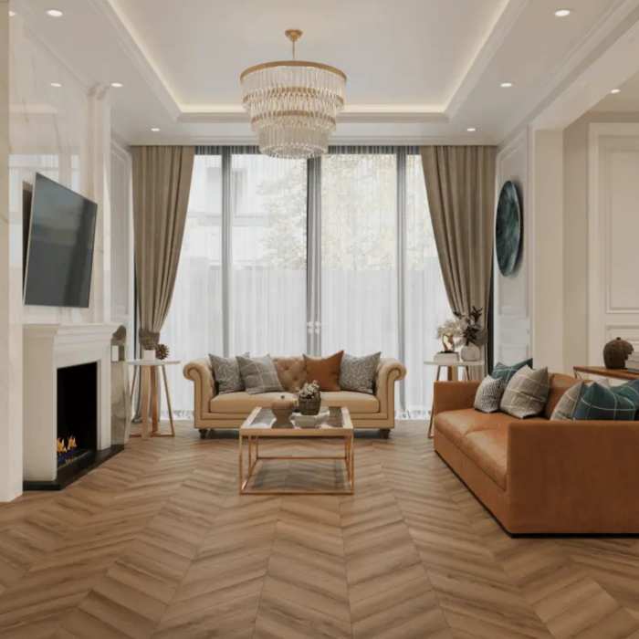 Каменно-полимерна SPC плитка Tulesna Art Chevron Eterno 1011-4