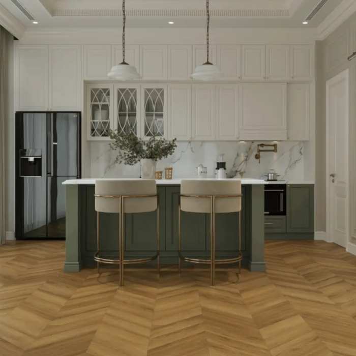 Каменно-полимерна SPC плитка Tulesna Art Chevron Fresco 1011-9