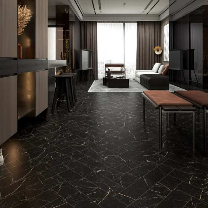 Каменно-полимерная плитка SPC Alpine Floor Адамант Паркет Неро ЕСО 31-11-R