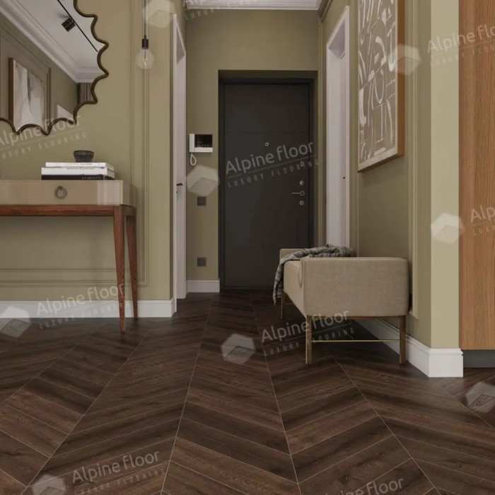 SPC ламинат Alpine Floor Chevrone Alpine ECO 18-12 МС Дуб Мокка №4