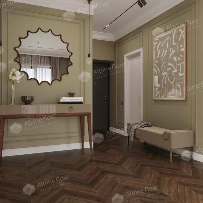 SPC ламинат Alpine Floor Chevrone Alpine ECO 18-12 МС Дуб Мокка