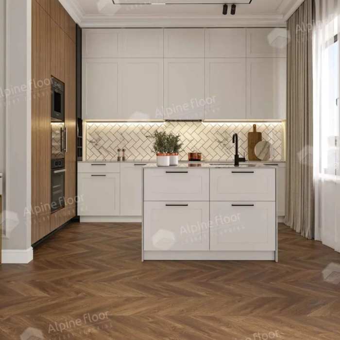 SPC ламинат Alpine Floor Chevrone Alpine ECO 18-13 МС Дуб Коричневый