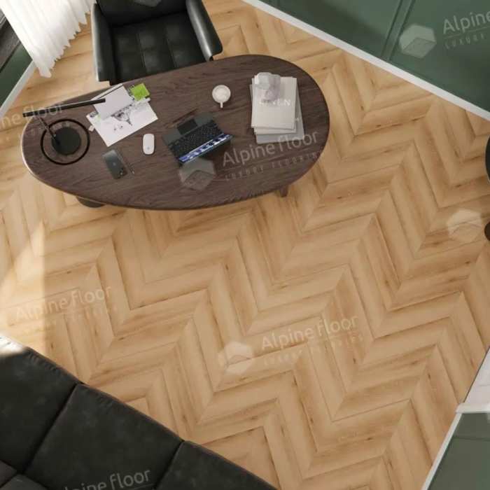 SPC ламинат Alpine Floor Chevrone Alpine ECO 18-19 МС Дуб Самерсет №4