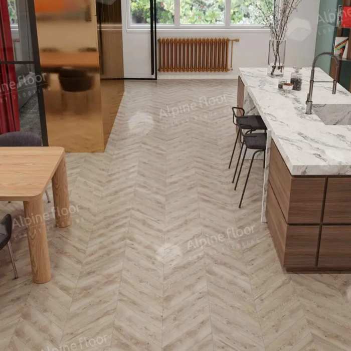 SPC ламинат Alpine Floor Chevrone Alpine ECO 18-21 МС Орех Гикори №3