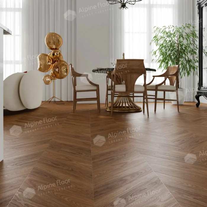 SPC ламинат Alpine Floor Chevrone Alpine ECO 18-22 МС Орех Нойер №4