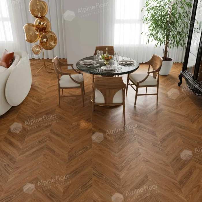 SPC ламинат Alpine Floor Chevrone Alpine ECO 18-22 МС Орех Нойер №3