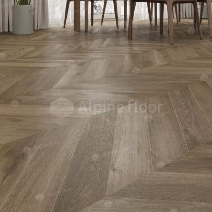 SPC ламинат Alpine Floor Chevrone Alpine ECO 18-4 Дуб Насыщенный №3