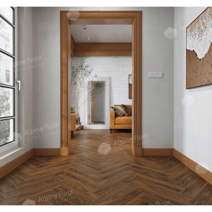 Каменно-полимерная плитка SPC Alpine Floor Nut ECO 22-4 МС Орех Кенари №3
