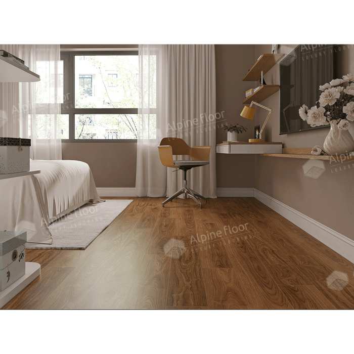 Каменно-полимерная плитка SPC Alpine Floor Nut ECO 22-2 МС Орех Маррон Классик №5