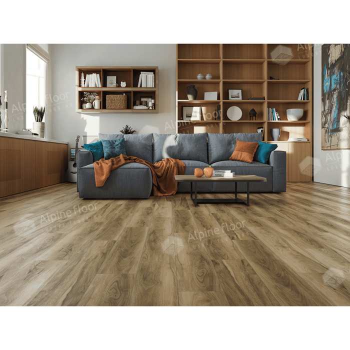 Каменно-полимерная плитка SPC Alpine Floor Nut ECO 22-3 МС Орех Ногал Классик