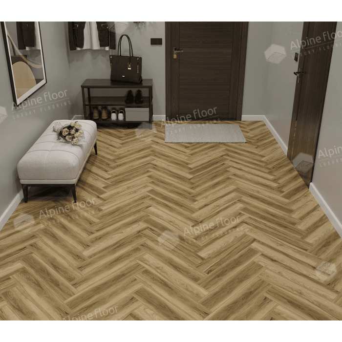 Каменно-полимерная плитка SPC Alpine Floor Nut ECO 22-6 МС Орех Акорн №4