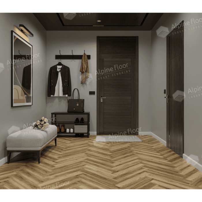 Каменно-полимерная плитка SPC Alpine Floor Nut ECO 22-6 МС Орех Акорн
