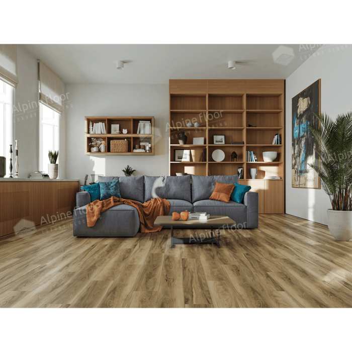 Каменно-полимерная плитка SPC Alpine Floor Nut ECO 22-3 МС Орех Ногал Классик №2