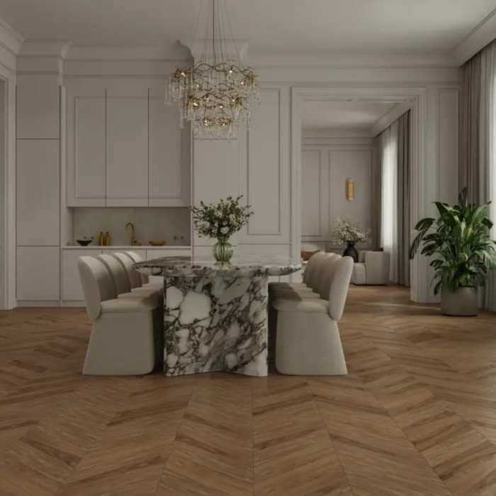 Инженерный ламинат Alpine Floor Signature Obsidian Chevron XL LF703-33 Дуб Корица