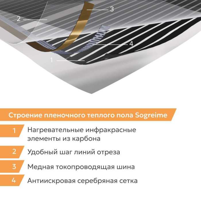 Теплый пленочный пол SOGREIME (Согрей меня) Стандарт 210 Вт/м2 №3