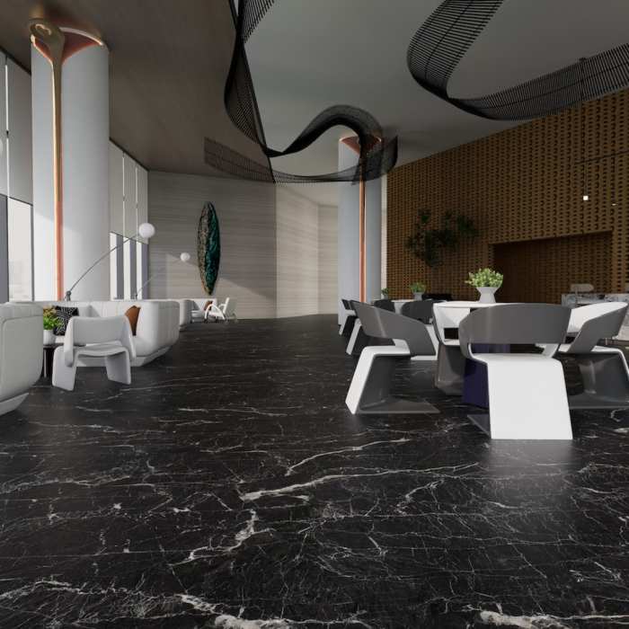 Керамогранит NT Ceramic Natural Stone NTT9521M Calacatta Black Mat №4