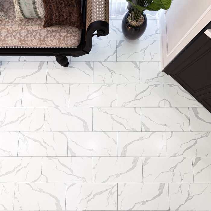 Кварцвиниловая SPC плитка NT Ceramic Betone Stone SP55101ST Stone Bianco Calacata №3