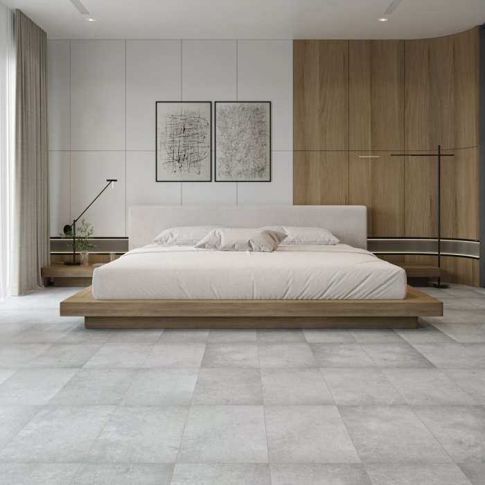 Кварцвиниловая SPC плитка NT Ceramic Betone Stone SP55107ST Stone Concret Grey