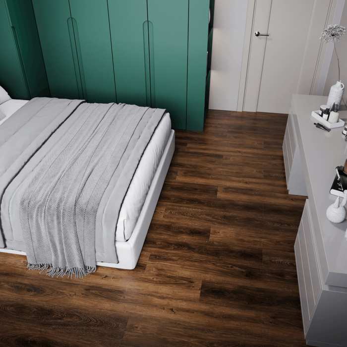 Кварцвиниловая SPC плитка NT Ceramic Wooden Classic SP55211P Eben Brown