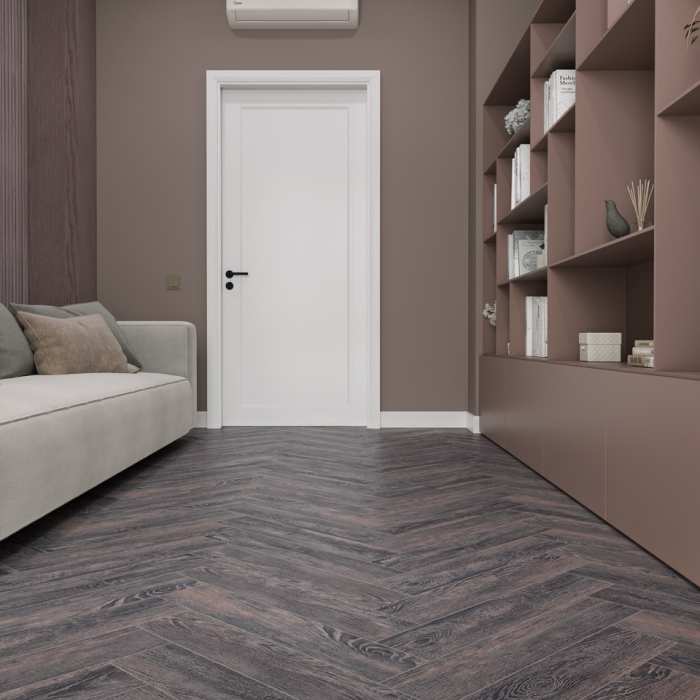 SPC ламинат CronaFloor Herringbone Дуб Бордо №4