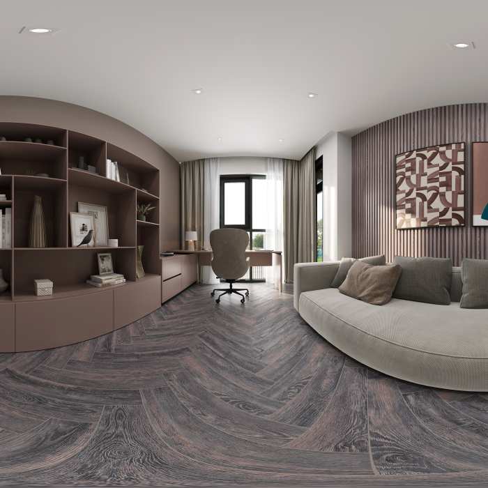 SPC ламинат CronaFloor Herringbone Дуб Бордо №8