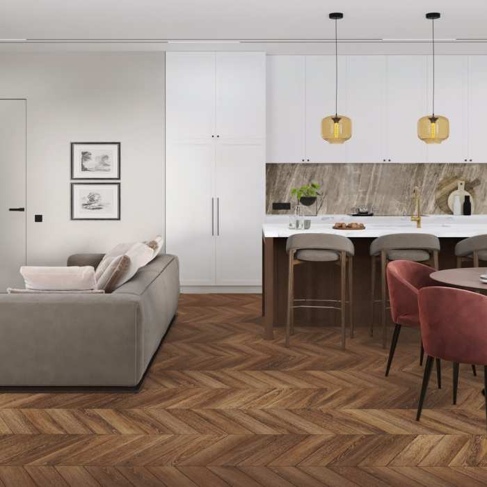 Кварцвиниловая плитка Damy Floor Chevron LVT Шайо DF07-Ch-LVT №8