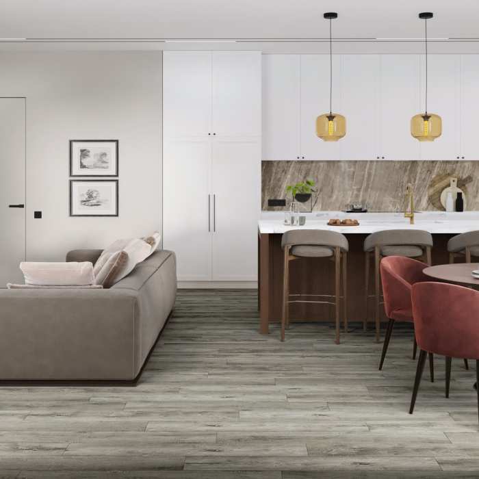 Кварцвиниловая плитка Damy Floor Family LVT Дуб Рустикальный Серый TCM369-28-LVT №9