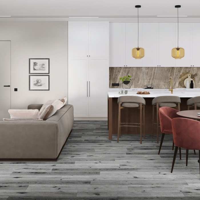 Кварцвиниловая плитка Damy Floor Family LVT Дуб Сильвер T7020-23-LVT №9
