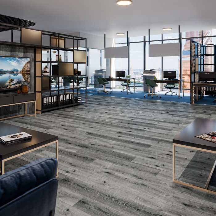 Кварцвиниловая плитка Damy Floor Family LVT Дуб Сильвер T7020-23-LVT №7