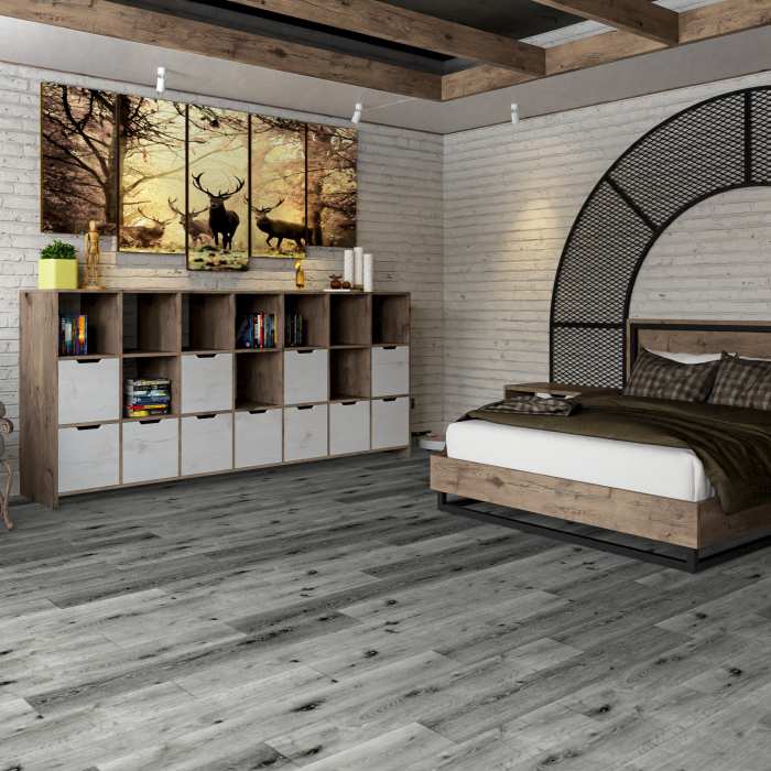 Кварцвиниловая плитка Damy Floor Family LVT Дуб Сильвер T7020-23-LVT №3