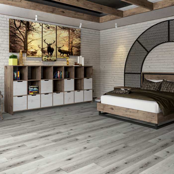 Кварцвиниловая плитка Damy Floor Family LVT Дуб Классический Серый T7020-2-LVT №14