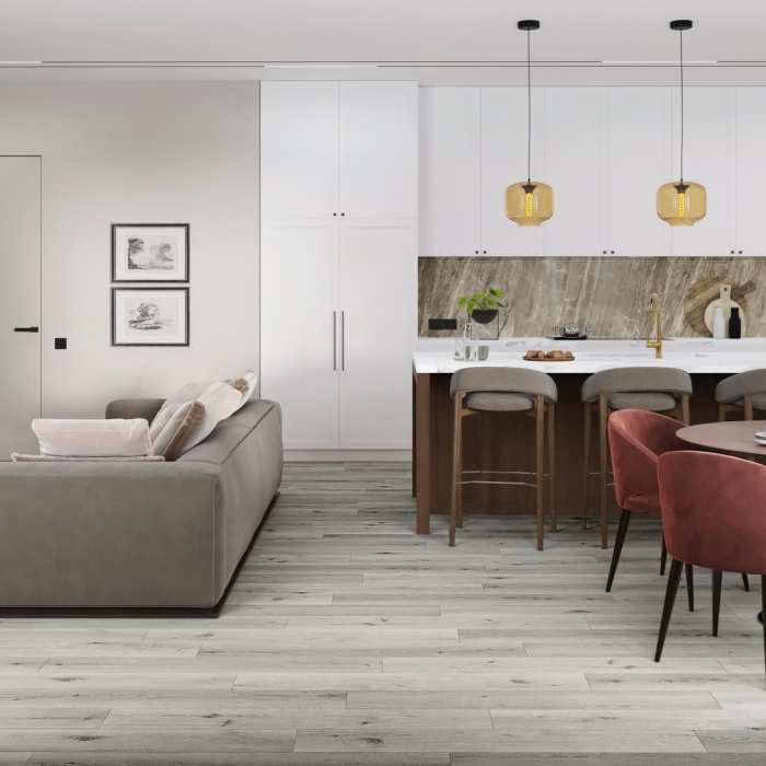 Кварцвиниловая плитка Damy Floor Family LVT Дуб Классический Серый T7020-2-LVT №13