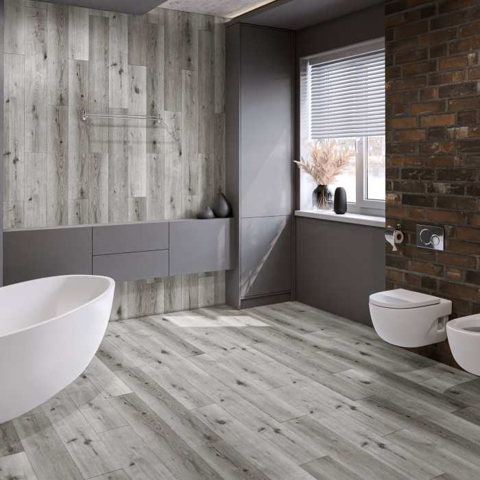 Кварцвиниловая плитка Damy Floor Family LVT Дуб Классический Серый T7020-2-LVT №12