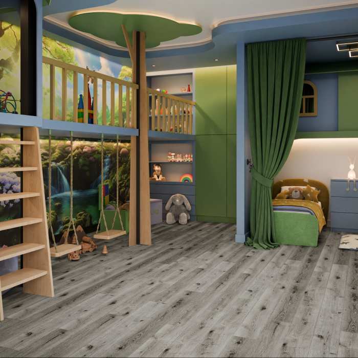 Кварцвиниловая плитка Damy Floor Family LVT Дуб Состаренный Серый T7020-5D №10