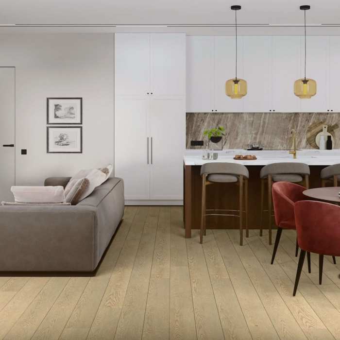 Кварцевый SPC ламинат Damy Floor Family Дуб Латте 0030-2