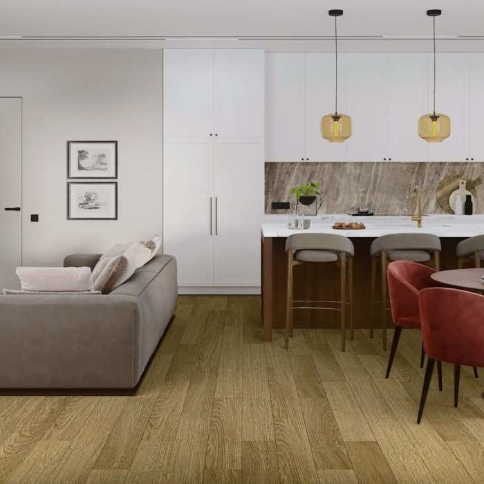 Кварцевый SPC ламинат Damy Floor Family Дуб Золотой 190902EL-07F №5