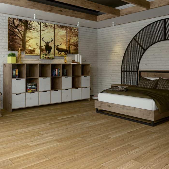 Кварцевый SPC ламинат Damy Floor Family Дуб Медовый DF03-F №4