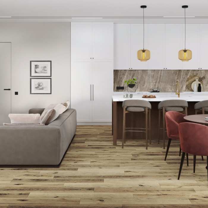Кварцевый SPC ламинат Damy Floor Family Дуб Провинциальный T7020-4 №2