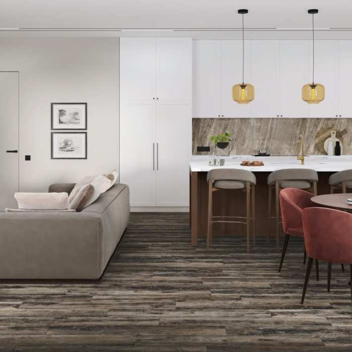 Кварцвиниловая плитка Damy Floor Family LVT Дуб Рустикальный Черный TCM369-7-LVT №5