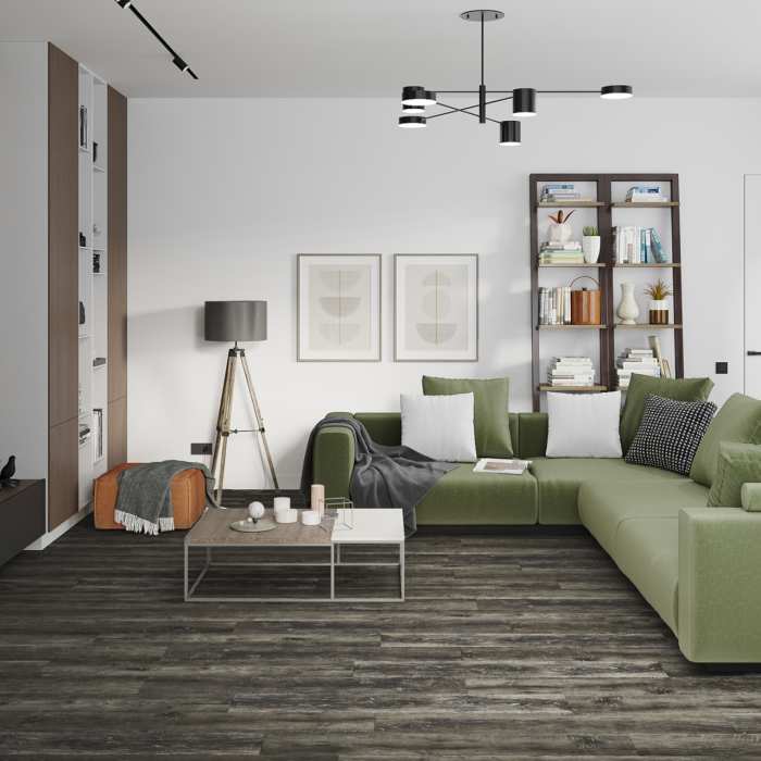 Кварцвиниловая плитка Damy Floor Family LVT Дуб Рустикальный Черный TCM369-7-LVT №3